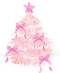 Pink Christmas Tree Bow Cute Holiday T-Shirt