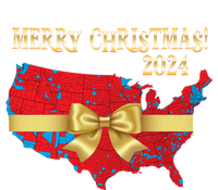 Trump Merry Christmas Red Election Map 2024 Golden Bow Maga Gift T-Shirt