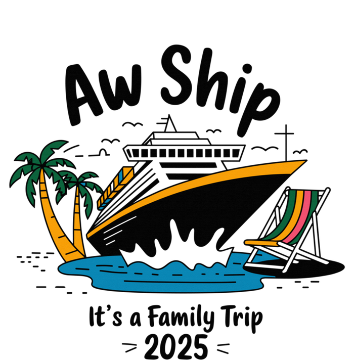 Aw Ship ItS A Family Trip 2025 Family Cruise Squad Matching Women's Crop Top Tee