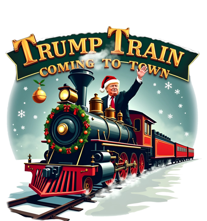 Trump Train Coming To Town Funny Christmas Santa Claus Great Gift Ladies Long Sleeve Shirt