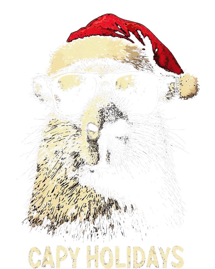 Funny Christmas Capy Holidays Xmas Capybara Gift Tie-Dye T-Shirt