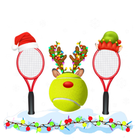 Santa Elf Reindeer Tennis Xmas Lights Tennis Player Gift T-Shirt