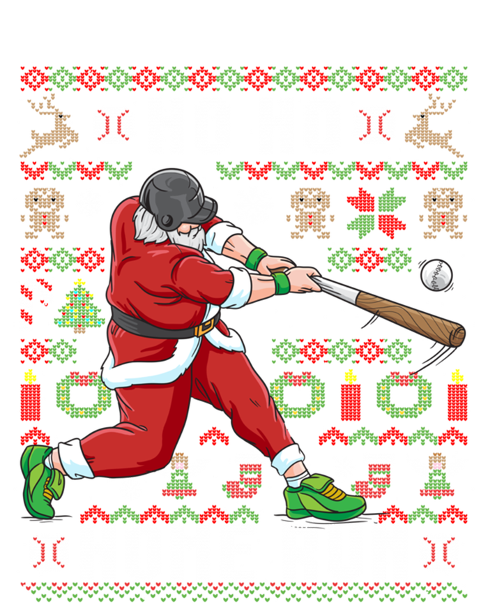 Ugly Christmas Baseball Ho Ho Home Run Funny Gift Cute Gift T-Shirt