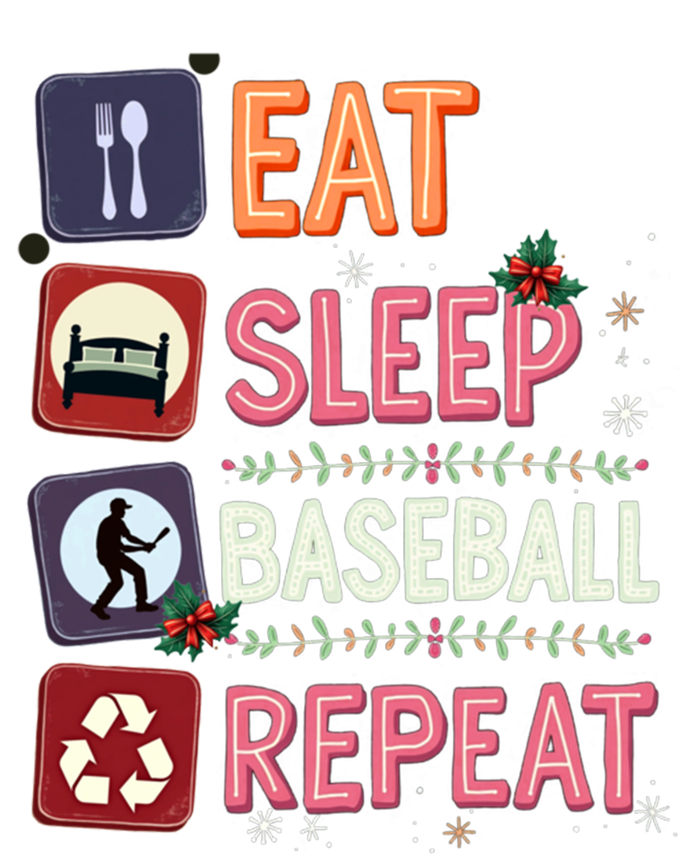 Eat Sleep Baseball Repeat Christmas Baseball Player Batter Gift T-Shirt