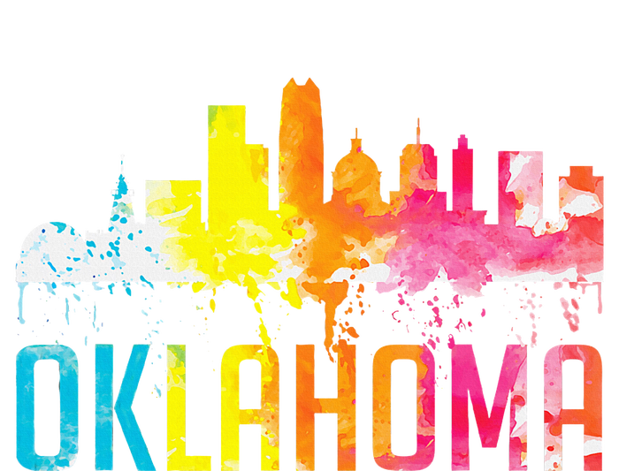 Oklahoma City Ok Retro Watercolor Skyline Art Souvenir Gift T-Shirt