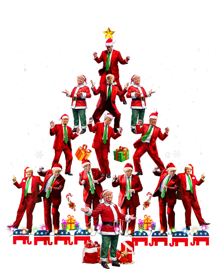 Funny Santa Trump Dance Tree Christmas Pajama Xmas T-Shirt