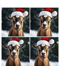 Pygmy Goat Selfie Christmas Goat Santa Hat Holiday Costume Yupoong Adult 5-Panel Trucker Hat