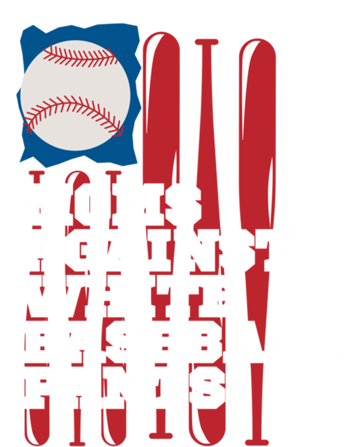 Moms Against White Baseball Pants Funny Baseball Mama Lover Gift Pom Pom 12in Knit Beanie