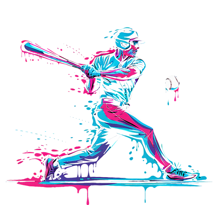 Baseball Player Baseball Drip For Ice Cream Womens Cotton Relaxed Long Sleeve T-Shirt