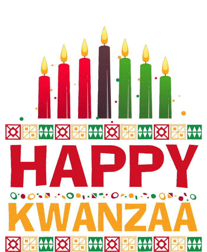 Happy Kwanzaa Kinara Seven Candles African American Holiday Short Acrylic Beanie