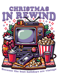 Christmas In Rewind Design With Retro Tv And Popcorn Gift Kids Sweatshirt