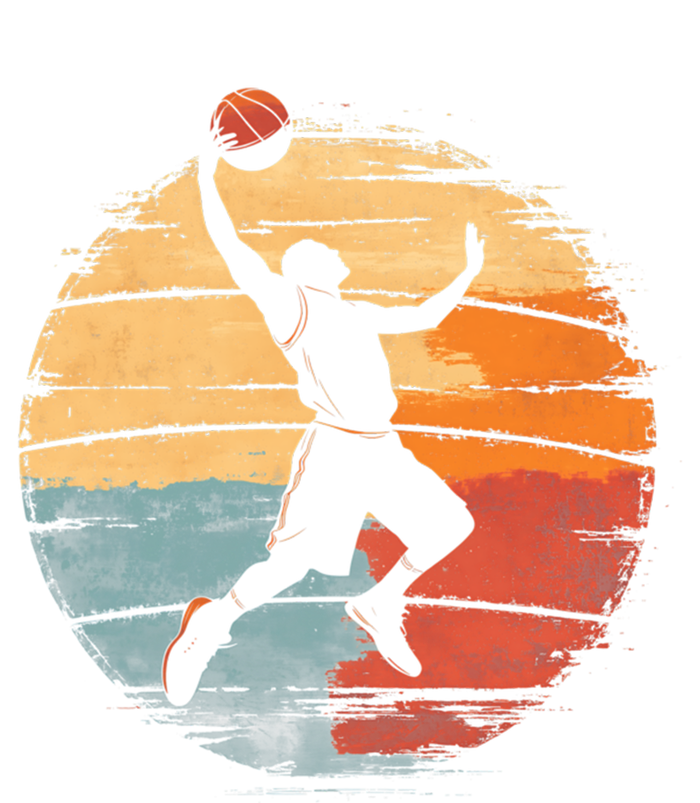 Basketball Player Silhouette Retro Vintage Sunset Sports Fan Gift Kids T-Shirt