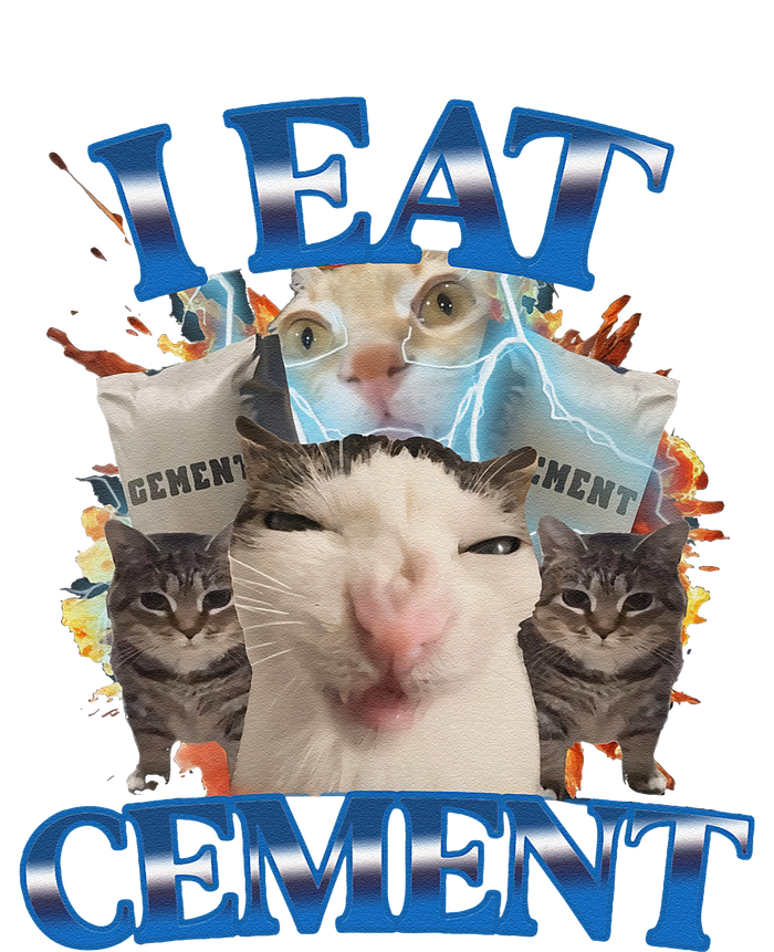 I Eat Cement Cursed Cat Funny Oddly Specific Dank Meme Sustainable Beanie