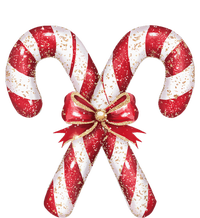 Retro Coquette Bow Candy Cane Christmas Season Tote Bag