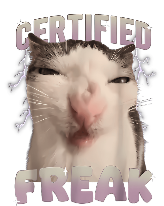 Meme Cat Certified Freak Eat Cement Cursed Cat Funny Kids Sweatshirt