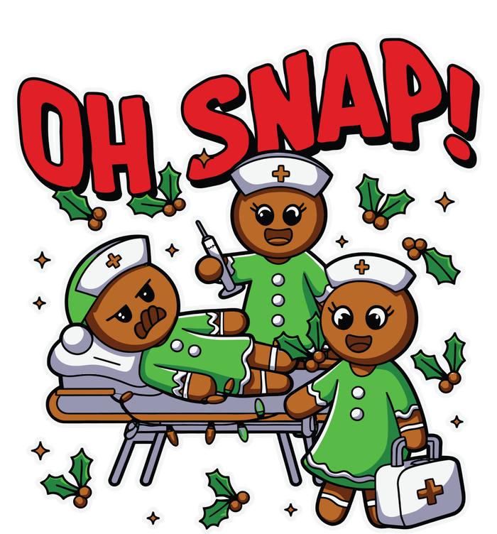 Oh Snap Gingerbread Nurse Funny Nursing Christmas Holiday Tall T-Shirt