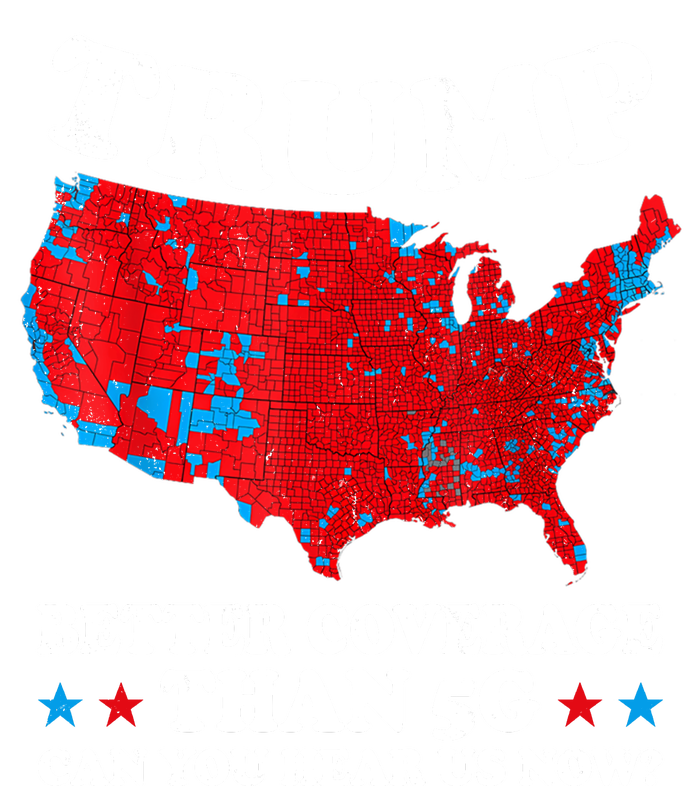 Trump Better Coverage Than 5g Can You Hear Us Now Map 2024 Election High Crown Mesh Back Trucker Hat