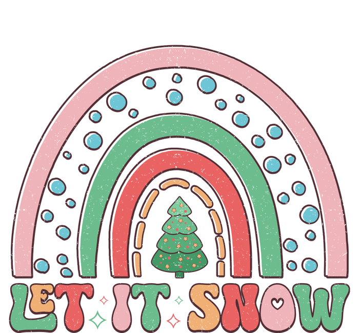 Let It Snow Rainbow And Christmas Tree Graphic Baby Bodysuit