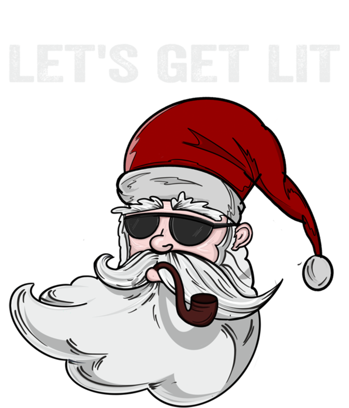 LetS Get Lit Adult Funny Christmas Xmas Pajama Santa Smoker Gift T-Shirt