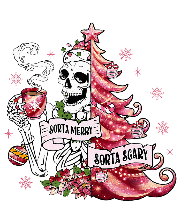 Funny Christmas Sorta Merry Sorta Scary Skeleton Xmas Tree T-Shirt