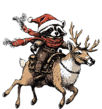 Funny Raccoon Riding Reindeer Cowboy Cowgirl Christmas T-Shirt