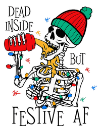 Dead Inside But Festive Af Skeleton Santa Hat Christmas T-Shirt