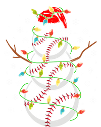 Baseball Snow Christmas Santa Hat Lights Snowflakes Xmas Funny Gift T-Shirt