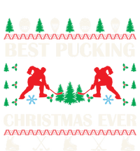 Best Pucking Christmas Ever Hockey Christmas Hockey Lover Gift Full-Length Apron With Pockets