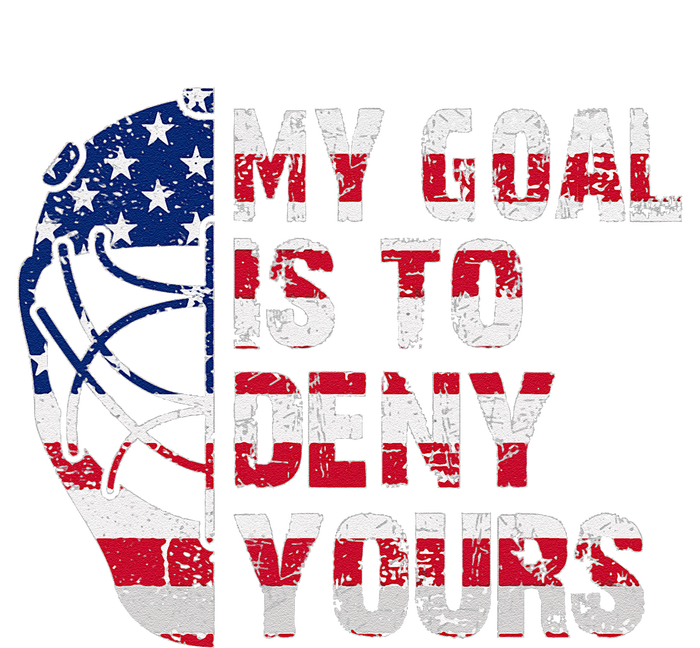 Funny My Goal Is To Deny Yours Hockey Goalie Ice Hockey Sustainable Beanie