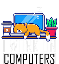 I Work On Computers Funny Cat Lovers Coding Programming Baby Bodysuit