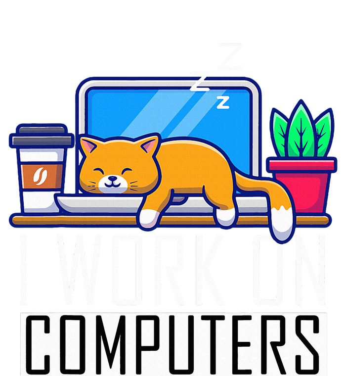 I Work On Computers Funny Cat Lovers Coding Programming Baby Bodysuit