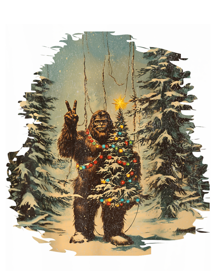 Bigfoot Christmas Tree Lights Tarot Xmas Sasquatch T-Shirt