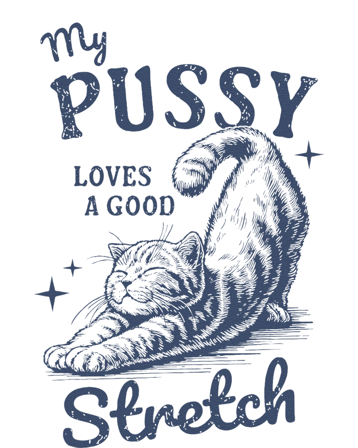 My Pussy Love A Good Stretch Funny Raunchy Cat Meme T-Shirt