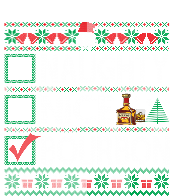 Naughty Nice Bourbon Christmas List Bourbon Ugly Cute Gift T-Shirt