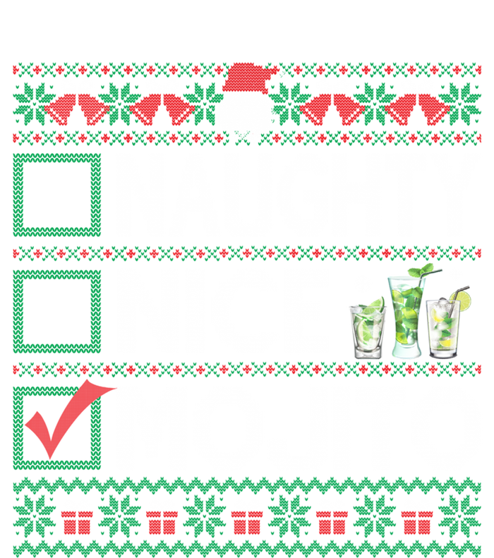 Naughty Nice Mojito Christmas List Mojito Ugly Gift T-Shirt