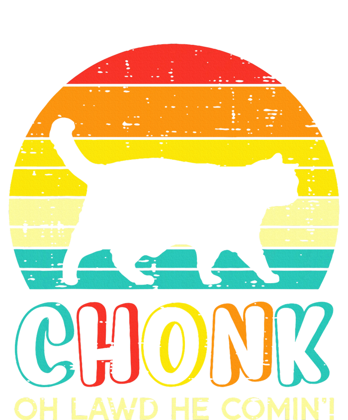 Chonk Fat Cat Meme Sunset Funny Black Kitten T-Shirt