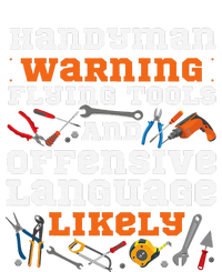 Handyman Vintage Handyman Warning Flying Tools And Offensive Cooling Performance Long Sleeve Crew