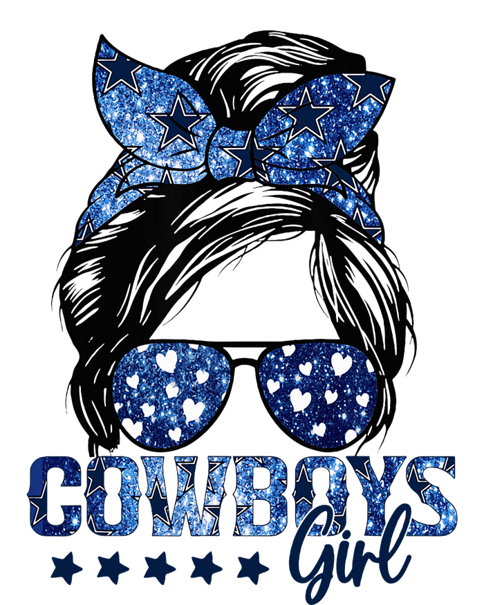 Messy Bun Cowboys Girl Sport Fan Cooling Performance Crew T-Shirt