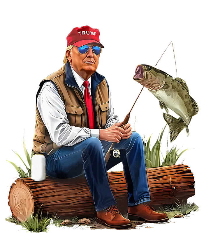 Make Fishing Great Again Funny Bass Fishing Humor Trump Pajama Set