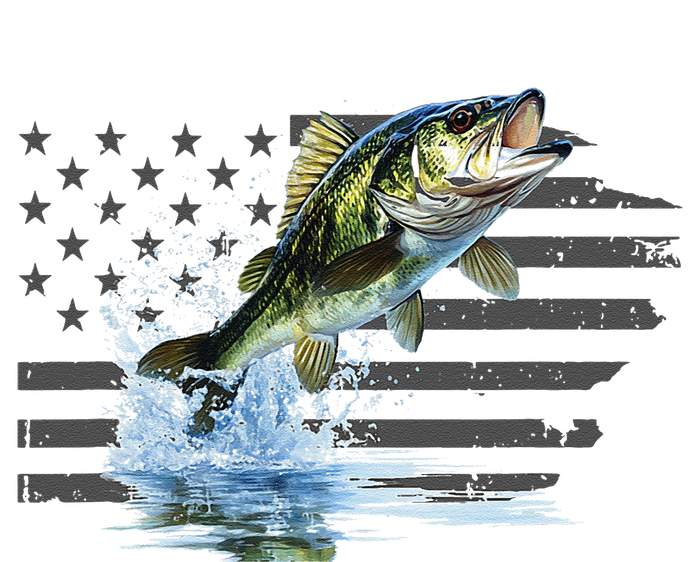 Distressed Flag Jumping Largemouth Bass T-Shirt