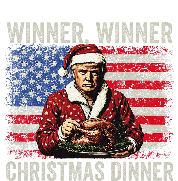 Winner Winner Christmas Dinner Santa Trump Us Flag Xmas T-Shirt