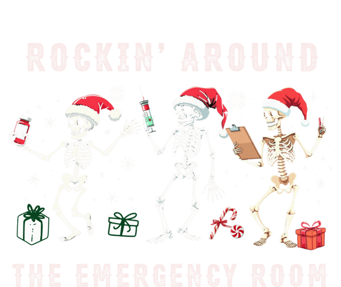 Rocking Around The Emergency Room Nurse Skeleton Christmas Tall T-Shirt