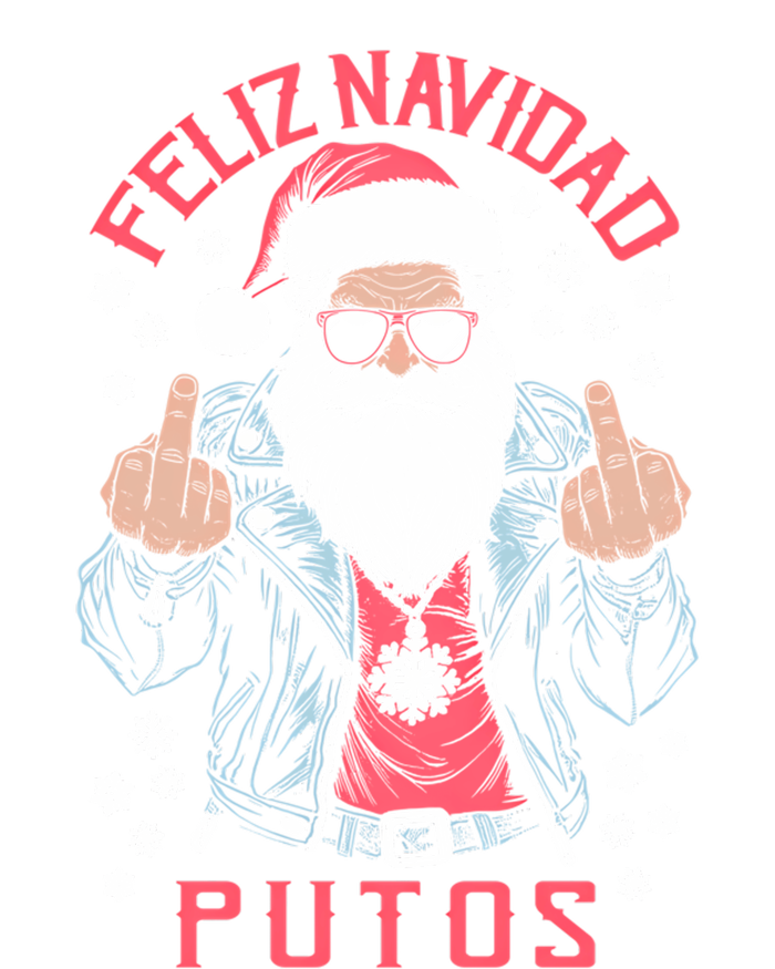 Feliz Navidad Putos Funny Rude Spanish Santa Middle Finger Tall T-Shirt