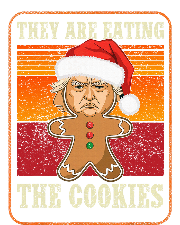 They Are Eating The Cookies Christmas Trump Humor Kamala Women's Long Sleeve Flannel Pajama Set 