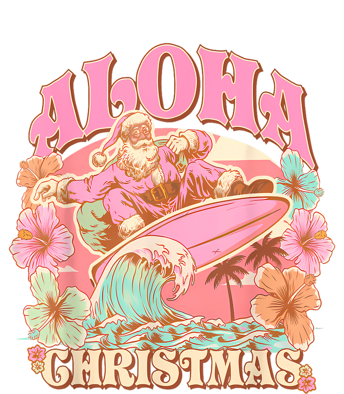 Aloha Christmas Santa Claus Surfing Hawaiian Mele Kalikimaka T-Shirt