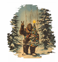 Bigfoot Christmas Tree Lights Tarot Xmas Sasquatch T-Shirt