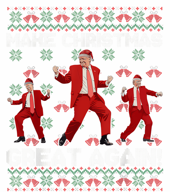 Make Christmas Great Again Santa Trump Dance Ugly Sweater Women's Long Sleeve Flannel Pajama Set 