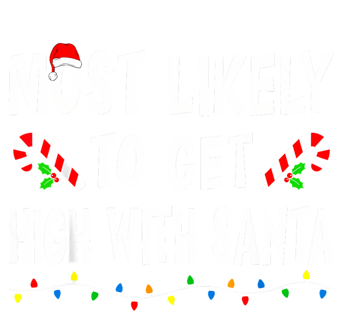 Most Likely To Get High With Santa Funny Family Christmas Full-Length Apron With Pockets