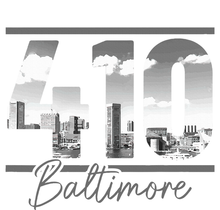 Baltimore 410 Area Code Skyline Maryland T-Shirt