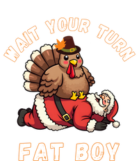 Funny Thanksgiving Wait Your Turn Fat Funny Santa Turkey Gift T-Shirt